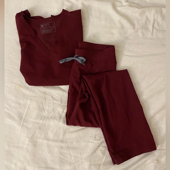 Figs Pants & Jumpsuits Figs Core Maroon Set Poshmark
